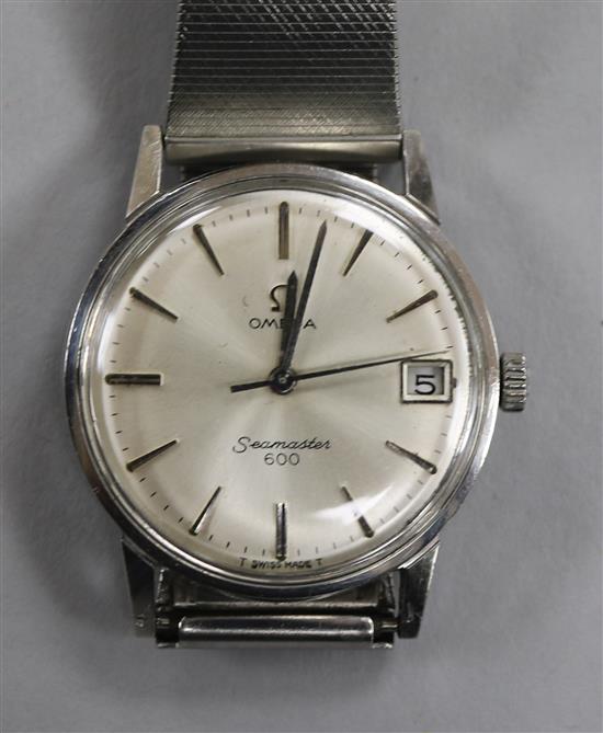 A gentlemans 1960s stainless steel Omega Seamaster 600 wrist watch, movement c.611.